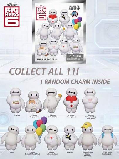 Monogram 1 chiếc hộp bí mật Disney chính hãng Big Hero 6, mặt dây chuyền nhân vật 3D, túi bí mật, móc khóa hình nhân vật anime, đồ trang trí balo sưu tầm anime, quà tặng ngẫu nhiên