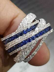 1 chiếc nhẫn Cubic Zirconia lộng lẫy dành cho nữ, thích hợp làm quà tặng đám cưới, lễ đính hôn, kỷ niệm, tiệc tùng hoặc ngày Valentine. - 1 # - Xem 12