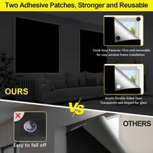 Blackout Curtains For Bedroom, Portable 100% Black Out Window Cover Film, Cuttable Blackout Shades Fabric Sheet, No Drill Window Blinds, Sun Heat Light Blocker For Travel Media Dorm, 57'' W - Black - View 4