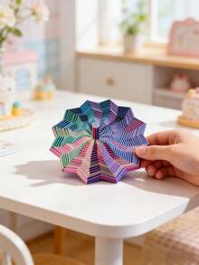 紓壓玩具/3D列印光學錯視折疊拼圖玩具/多邊形蘿蔔塔/紓壓螺旋立體設計堆疊玩具/六角形紓壓裝飾品，多色耐用塑料裝飾，多色星形指尖玩具 - 彩色 - 查看 12