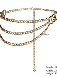 女士时尚腰链，适合搭配连衣裙 - 金色 - 查看 2