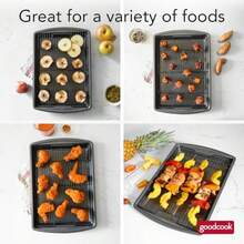 15" X 10.5" Nonstick Carbon Steel Baking Pan And Raised Wire Rack Pizza Crisper Crispy Bacon Multipurpose Cing Sheet Pan Cooling Rack Kitchen Cware Set Dishwasher - 深灰色 - 查看 3