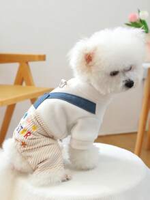 PETCIRCLE 1pc Pet Clothes, Dog Apparel 4-Leg Bib Pants, Cute Dog Clothes - Star Bib Pants - Multicolor - View 2