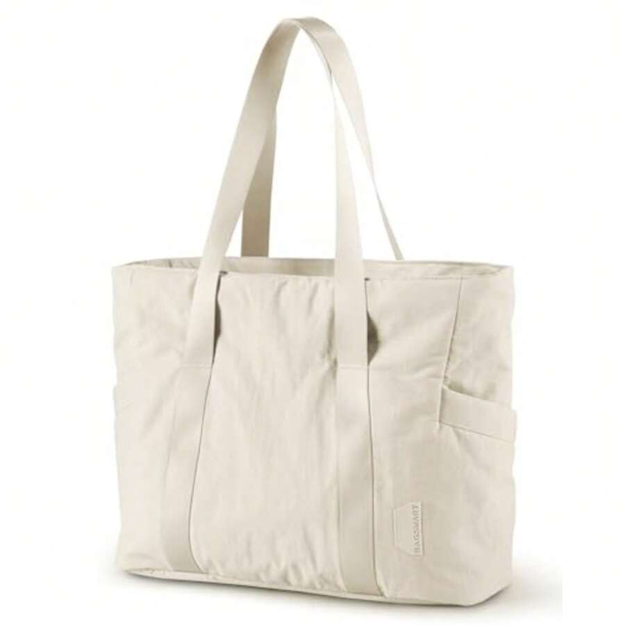 Tote Bag for Women Tote Bag with Zipper Work Tote with Compartments Nurse Shoulder Hanbag for Travel Gym - Dbeigesmall24l - Ver 1