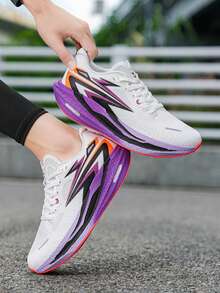 2026 New Ultra-Light Carbon Board Running Shoes, Popcorn Midsole Anti-Slip Durable Versatile Sneakers - White Purple - View 4