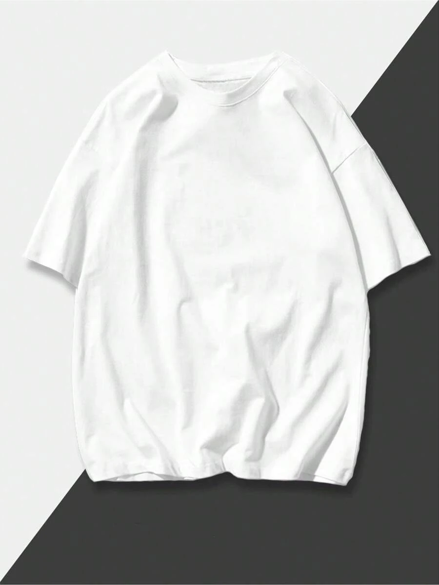 Nueva Camiseta de Verano de 8.11 oz, Estilo Básico para Parejas, Hombres y Mujeres, en Blanco y Negro, Camiseta de Manga Corta, Marca de Moda con Cuello Acanalado para Hombre - Blanco - Ver 1