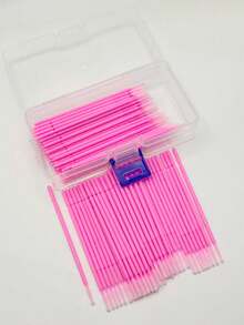 100pcs/Pack Disposable Micro Eyelash Cleansing Swabs, Eyelash Extension Tools, Lockable Box/Bag Packaging - Multicolor - View 4