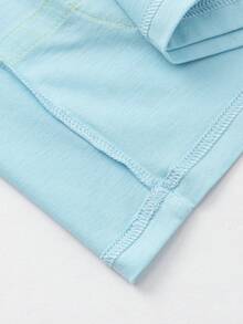 Balabala Kids' Unisex Summer Short Sleeve T-Shirt With Crossbody Pouch Detail; Toddler Boys Girls Casual Top New Style - Ice Blue - View 8