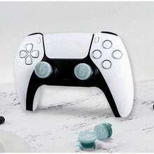 1 Set Performance Controller Thumbsticks & Precision Rings Kit For PS-5/PS-4 Controller, Professional High-Rise Analog Stick Extenders For Enhanced Aim Stability, Anti-Slip Thumb Grips For Pro Wireless Gamepads, FPS Gaming Accessories, Light Blue - 查看 1