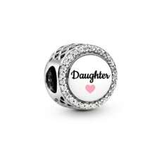 1 hạt charm hình trái tim gia đình - Mẹ, con gái, dì, cháu gái, cháu nội/cháu ngoại, mạ bạc, tự làm vòng tay và trang sức. - Nhiều màu - Xem 5