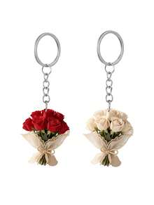 Elegante buquê de rosas em acrílico 2D, flores leves, pingente de buquê para o Dia dos Namorados, decoração interessante, acessório para mochila, pingente fashion, decoração para casa, decoração e pingente para carro, pingente para fone de ouvido, pingente para bolsa, presente acessório, presente perfeito para família e amigos, presente de Dia dos Namorados, presente de aniversário, presente de festa, presente de aniversário de casamento, presente de casamento - Multicolorido - Ver 18