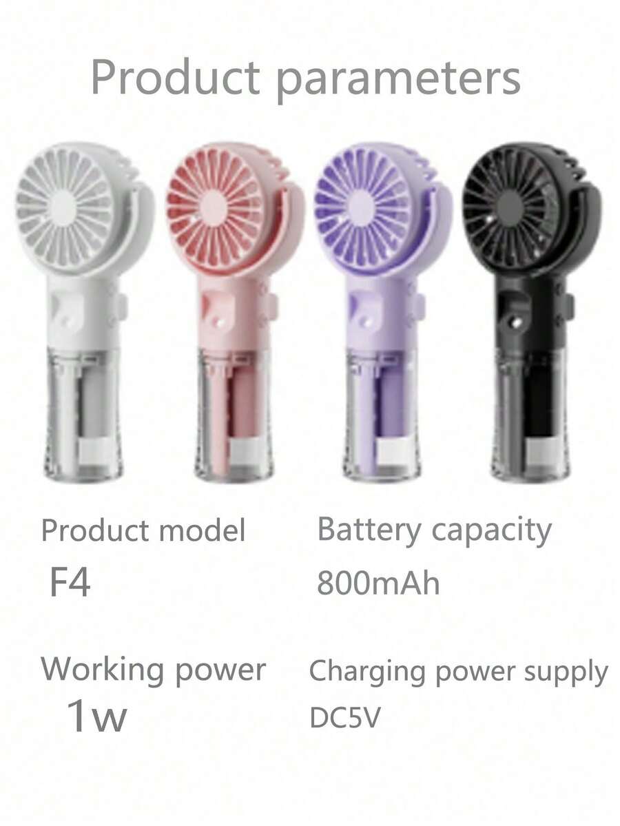 1pc New Handheld Mist Fan, USB Rechargeable Electric Fan With Misting Function, Best Summer/Holiday Gift For Family And Friends