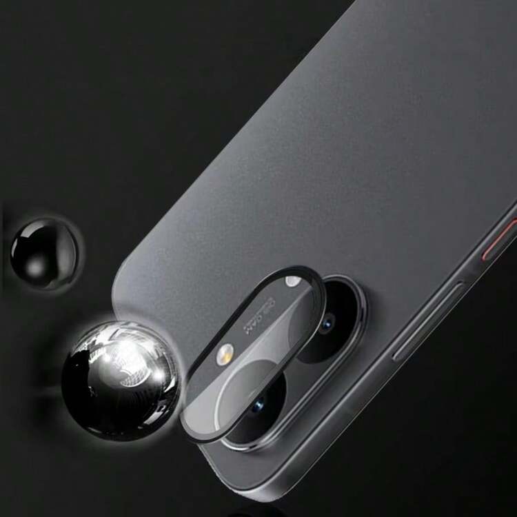 1片装相机镜头钢化玻璃保护膜，适用于小米 Poco X8 Pro/X8 Pro Max、X7 Pro/X6 Pro，金属环镜头保护，CD图案边框，黑色/银色/彩色/蓝色 - 彩色 - 查看 3