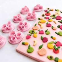 Mini Fruit Clay Cutters Set, Strawberry Avocado Banana Polymer Clay Earring Cutters, DIY Craft Tools For Earrings & Pendants - Pink - View 6