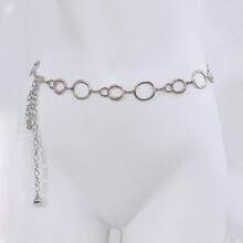 1 Stück europäischer und amerikanischer Stil Unendlichkeitskreis Metall Taillenkette, minimalistisches Mode Taillenzubehör, Boho - Gold - Übersicht 4