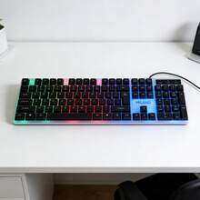Wired Keyboard, 104 Keys, LED Colorful Backlight, Removable Keycaps, Lightweight And Durable, The First Choice For Office And Gaming - View 7
