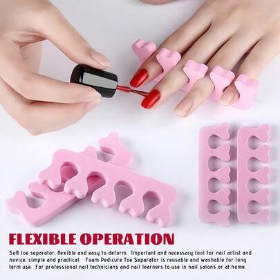50/100个心形泡沫趾间分离器 - 舒适海绵指间分离器，适用于美甲、修脚和美甲艺术，无异味指甲油配件