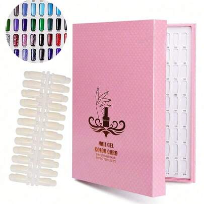 Bộ 120 màu sơn móng tay chuyên nghiệp, bao gồm 120 móng giả, họa tiết quả dứa, sách hướng dẫn màu sơn móng tay, cẩm nang thiết kế salon, hiệu ứng nghệ thuật móng tay chuyên nghiệp, thích hợp sử dụng tại nhà và salon (Hồng, Trắng)