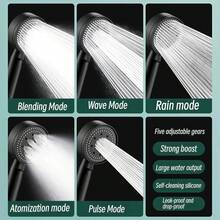 Đầu vòi sen cầm tay tiết kiệm nước với 5 chế độ phun điều chỉnh được, áp lực cao, 5 chế độ tắm cho phòng tắm. - Đầu vòi sen - Xem 6