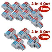 CKGO 12件套拉杆线连接器套装，2进4出+2进6出快速接线端子 - A - 查看 6