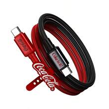 Coca-Cola C16 Starry Series 60W USB C To C Data Cable, [1m/3.3ft] Nylon Braided Fast Charging Cable, 480Mbps Data Transfer, Type-C To Type-C Charging Cable - Black and Red - View 8