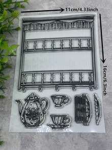 1 Transparent Clear Stamp Retro Rubber Transparent Card Shelving Making Stamp DIY Scrapbook Photo Magazine Album Decoration Stamp - C - View 5