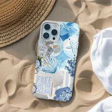 Beach Blue Floral Design Phone Case - Polycarbonate And TPU Cover - Multicolor - View 4