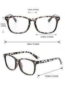 一副透明塑料全框豹纹眼镜，适合街头摄影、音乐节、嘉年华以及各种脸型。 - 多色 - 查看 4