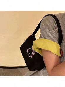 SANRIO Túi đeo nách hình mèo dễ thương, túi đeo vai cao cấp, túi xách tay đa năng tiện dụng, túi tote. - Nhiều màu - Xem 4