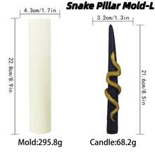 3D Snake Coiled Pillar Silicone Candle Mold - Gothic Taper Candle Resin Mold For DIY Witchcraft Decor, Halloween Crafts & Altar Supplies - Snake - View 8