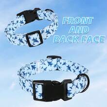 Airplane Dog Collar - Adjustable Light Blue Fighter Jet Print Pet Collar With Black Buckle & Black D-Ring - Military Style Puppy Neckband For Small Medium Dogs - Mixed color - View 5