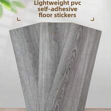 10PCS Waterproof Vinyl Wood Grain Floor Sticker, Peel And Stick PVC Flooring Tile Decal For Kitchen Bathroom Living Room Renovation Decor, 15.X45cm - A - View 7