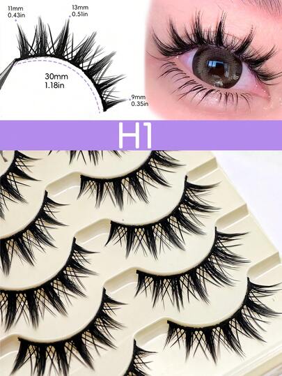 5 Pairs3D Faux Mink Natural Full Strip Manga Lashes Natural Soft False Eyelashes Lashes Daily Makeup Strip Lashes, Lashes, Eyelashes, Fake Lashes