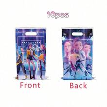 10pcs/Set New Girl Group Theme Birthday Party Gift Bags, Disposable Pearl Membrane Gift Storage Tote Bags, New Year Gift, Valentine's Day Gift, Easter Gift - Multicolor - View 9