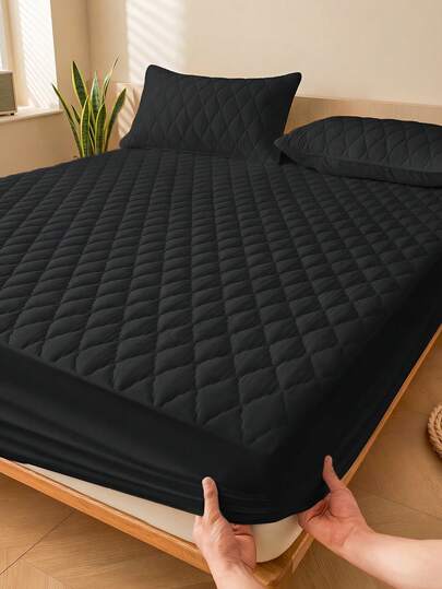 1件防水纯色床单，仅含一条床笠（不含枕套和枕头），床上用品，多种颜色可选，柔软舒适的床垫罩，亲肤床垫保护套，采用现代简约面料，适用于单人床、双人床、特大号床、大号床，可机洗，防尘，卧室装饰，房间装饰，床罩