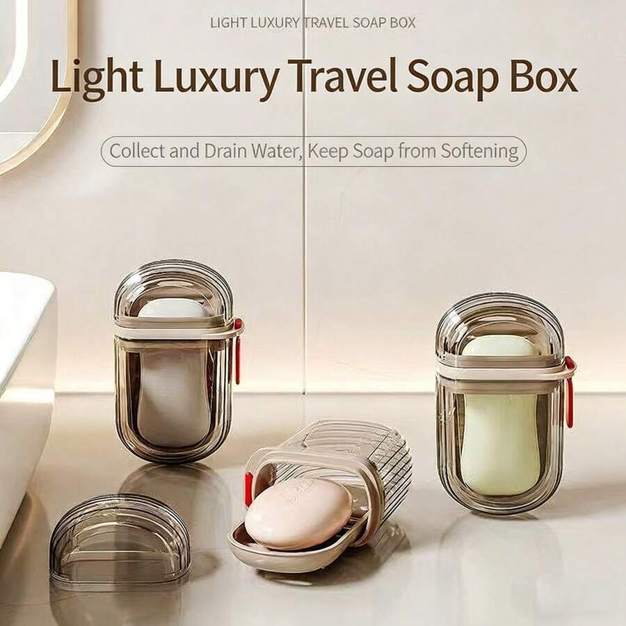 1 hộp đựng xà phòng du lịch có nắp đậy kín, hộp đựng xà phòng gia đình sáng tạo, vật dụng cần thiết cho chuyến công tác và du lịch. - B - Xem 1