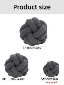 1个奢华简约纯色编织球形抱枕，手工八面球形装饰枕，适用于米色卧室、沙发、咖啡桌装饰，营造氛围，深灰色 - 深灰色 - 查看 2