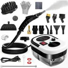 Handheld Steam Cleaner, 2500W Portable Steam Cleaner With 1200ml Tank & 6 Adjustable Settings – Fast 15-Second Heating, 221°F High-Pressure Steam For Auto Detailing, Grease Removal, Tile & Grout Cleaning – Heavy-Duty, Chemical-Free, White - 美規A型插(110-127V) - 查看 1