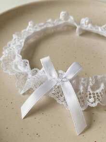 蕾丝腿套 性感动漫蕾丝袜 JK腿套 撕拉式甜辣腿套 公主辣妹 - 白色 - 查看 2