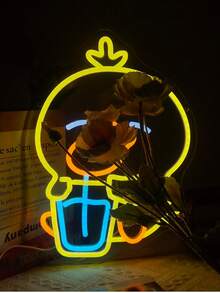 1 pieza Gafas de natación con diseño de pato LED Señal de neón decorativa de pared, alimentada por USB con interruptor regulable, ideal para bar, dormitorio, sala de estar, cumpleaños, sala de juegos, cueva de hombres y decoración de club, regalo perfecto para cumpleaños y festivales - luz policromática - Ver 14