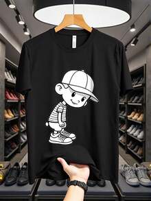 Men'S Funny Anime Graphic T-Shirt - Made from 100%, Soft Round Neck, Breathable Summer Casual Short Sleeve Tee Featuring a Playful Design, Machine Washable, Shipped from The USA, Casual Wear, Relaxed Fit, Comfortable to WearTop Gift for Men & Women - Negro - Ver 8