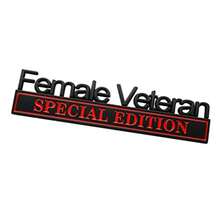 2Pcs Female Veteran Special Edition Car Emblems 3D Raised Car Bad Exterior Truck Stirs Fender Decal Black/Red - Đen/Đỏ - Xem 4