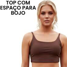 Acqua Bronze Women's Fitness Gym Top With Thin Straps And Elastic Lined, Zero Transparency Essential - 巧克力棕 - 查看 3