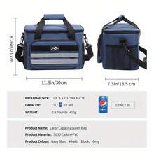 Large Capacity Insulated Refrigerated Bag With Ice Pack - Portable Picnic And Outdoor Food Storage, Durable Handle Design, Food Storage Refrigerated Bag, Picnic Essential Transportation Bag, Stylish Insulated Bag, Sturdy Structure - Nhiều màu - Xem 3
