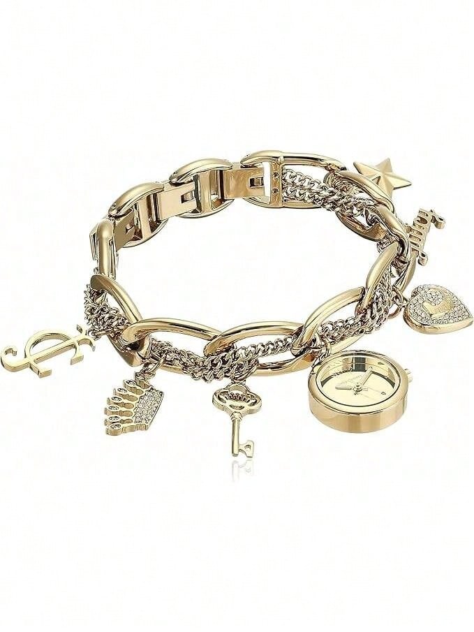 Juicy Couture Women's Bracelet Watches Set Quartz Wristwatches for Women  Crystal Accented Charm Bracelet Watch, Gift For Her - 金色 - 查看 1