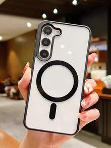 适用于三星 Galaxy A56、A36、A26、A16、S25FE、A17 手机壳，强磁吸附超薄防摔保护壳，S25 Ultra、S24 Ultra、S26 Ultra 透明硬质后盖 - 黑色 - 查看 6