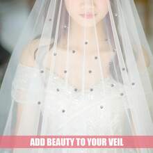 2个/24个水晶面纱坠，优雅面纱坠，磁性水钻，闪亮水钻头巾磁铁，适合女性、女孩、新娘、教堂婚礼 - 銀色 - 查看 5