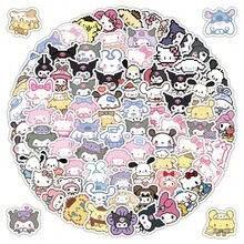 SANRIO 103张混合贴纸 卡通像素风格 旋律兔贴纸 适用于笔记本电脑、手提箱 防水贴纸 礼品贴纸 - 彩色 - 查看 2