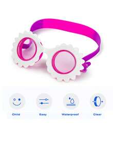 儿童泳镜，向日葵图案 - 紫色 - 查看 3