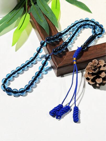 1pc 45pcs Handmade Braided Beaded Bracelet, Fashionable Daily Prayer Decoration Dual-Use Bracelet For Men